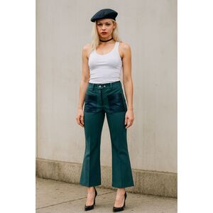 L.A.M.B Gwen Stefani Green Black Pocket Bootcut Pants Trousers  Women's Size 0